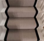 Cormar Carpets Malabar Two Fold carpet colour Husk fitted to stair runner including Herringbone Black Taped edging.